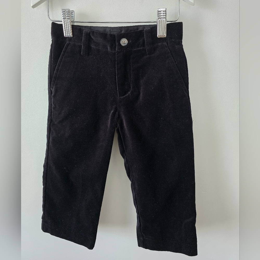 Janie and Jack Boy's Classic Black Velvet Pants 18-24 Months